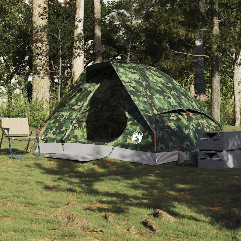 vidaXL Tienda de campaña iglú para 2 personas impermeable camuflaje - Image 3