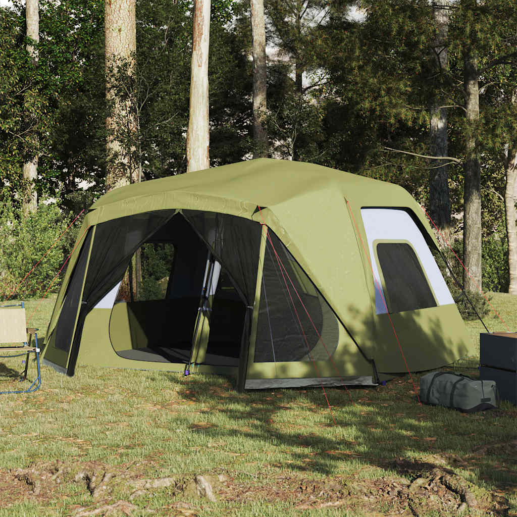 vidaXL Tienda familiar 10 personas impermeable apertura rápida verde