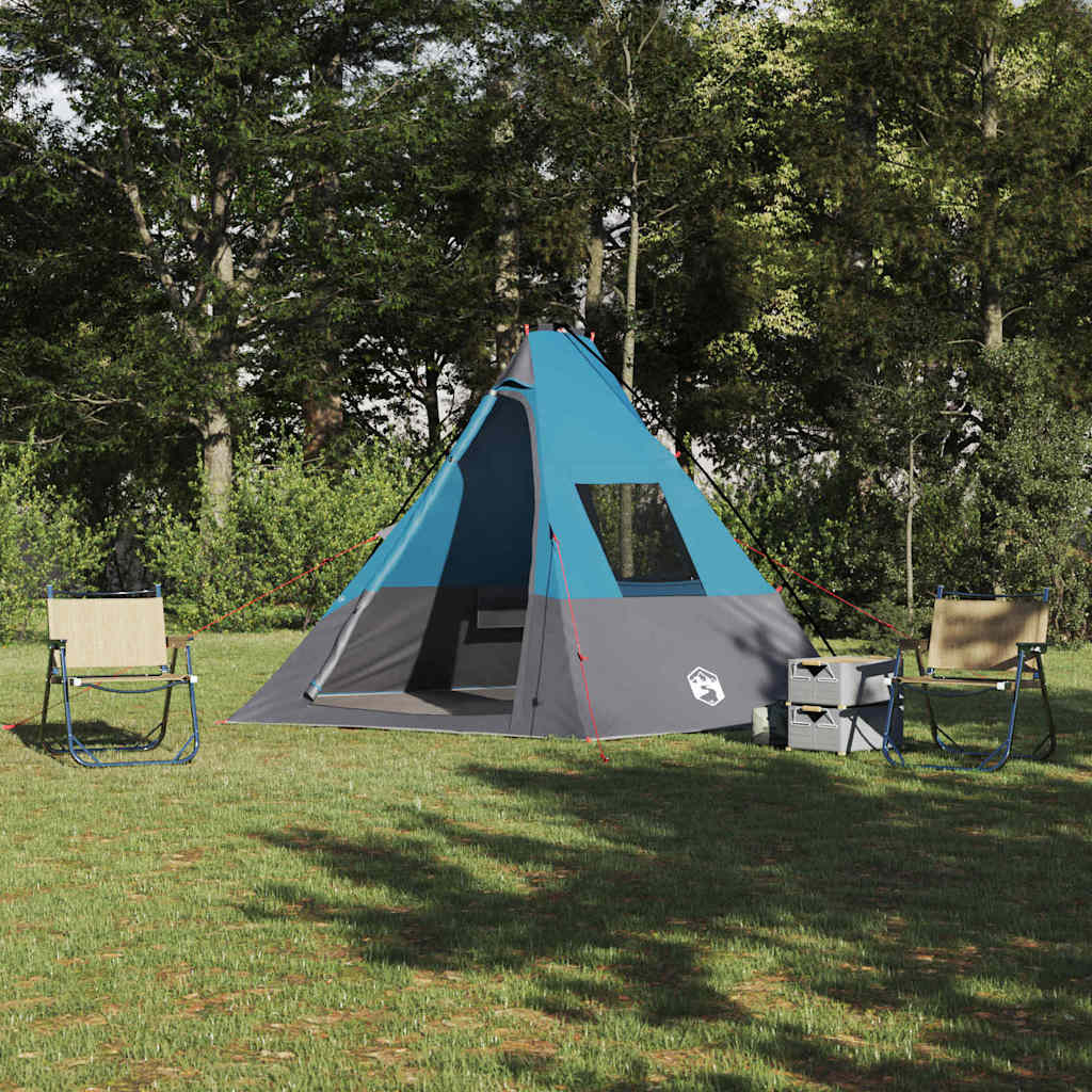 vidaXL Tienda con techo Otro Azul y Negro 383 x 338 x 217 cm Poliéster