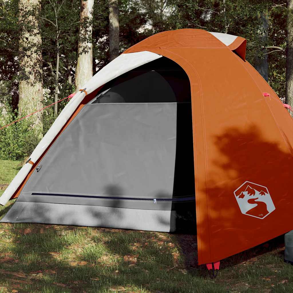 vidaXL Tienda de campaña iglú para 3 personas impermeable naranja