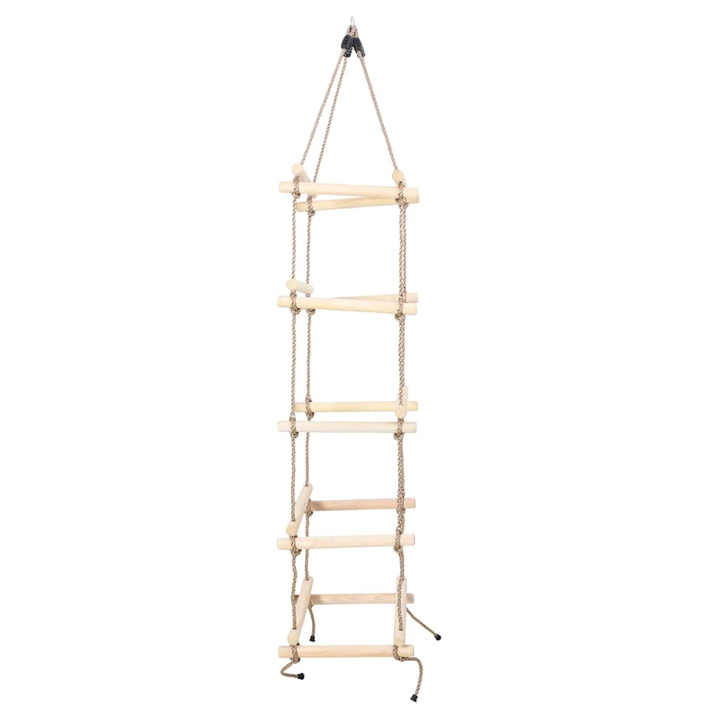 vidaXL Escalera de cuerda para niños madera 200 cm - Image 3
