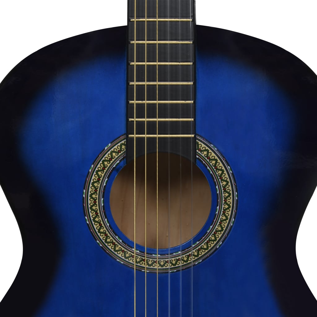 vidaXL Guitarra clásica para principiantes con funda azul 4/4 39" - Image 6