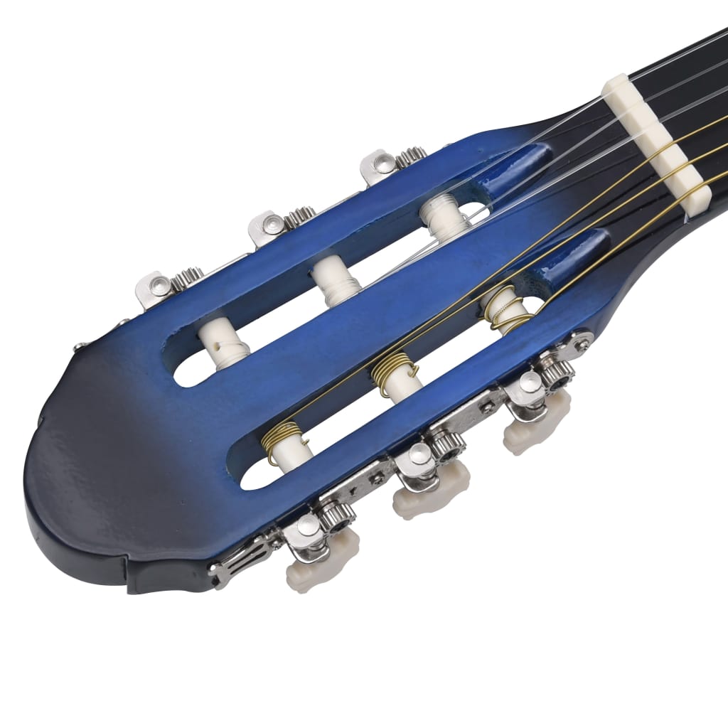 vidaXL Guitarra clásica para principiantes con funda azul 4/4 39" - Image 5