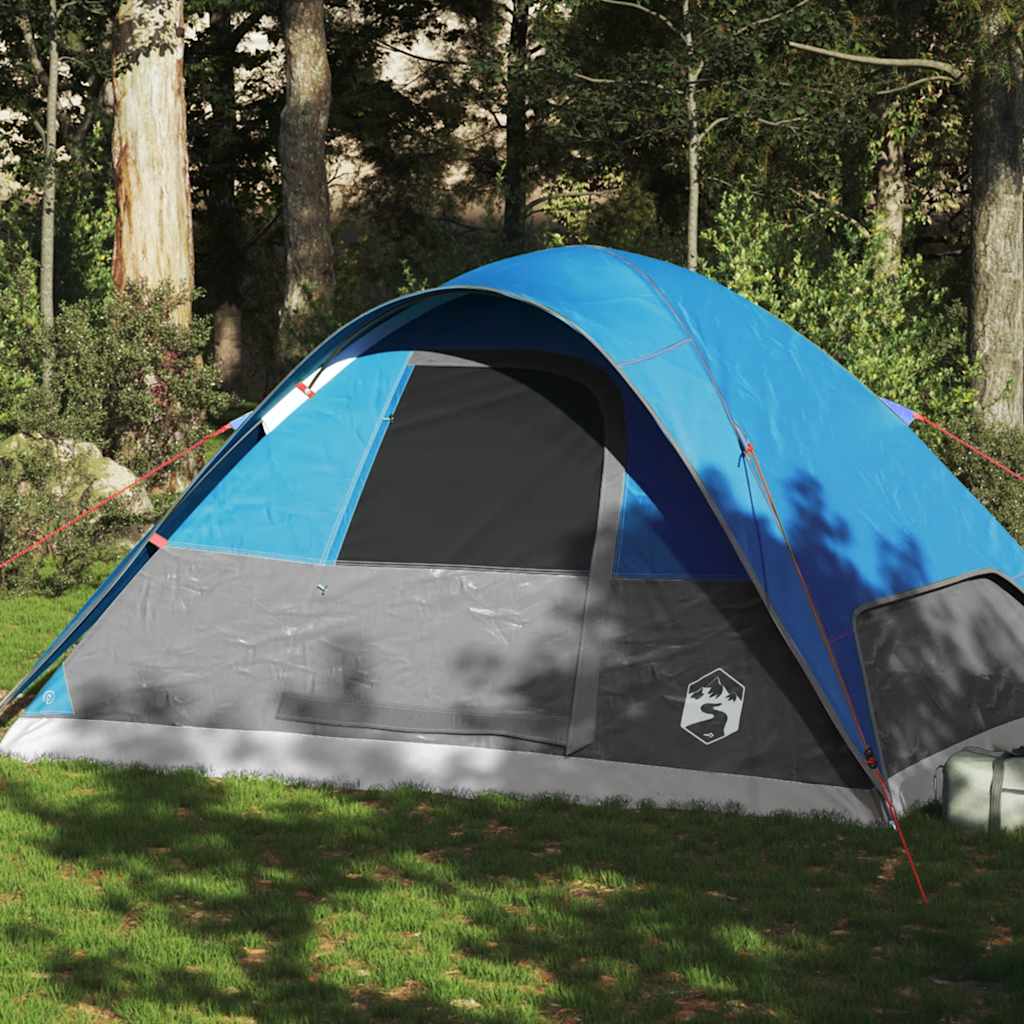 vidaXL Tienda de campaña familiar iglú 6 personas impermeable azul