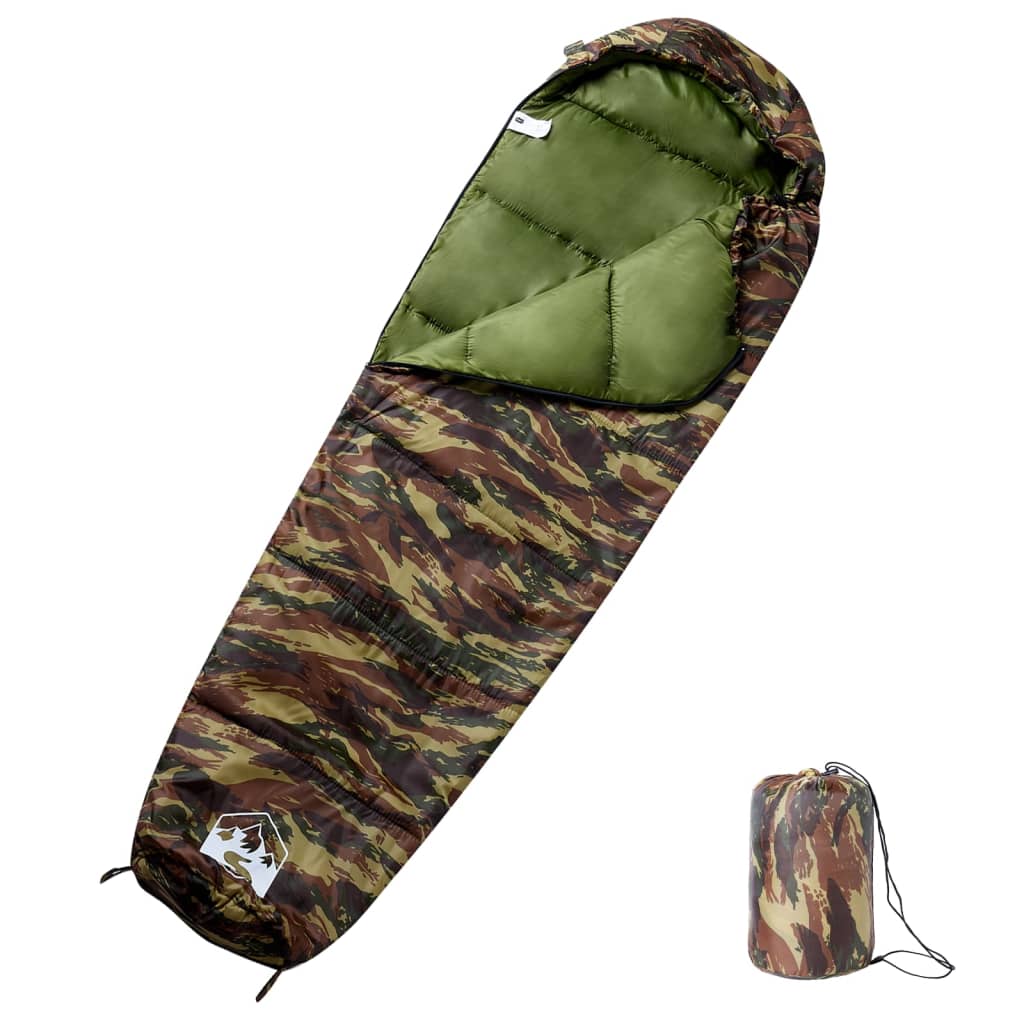 vidaXL Saco de dormir tipo momia de camping para adultos 3 estaciones
