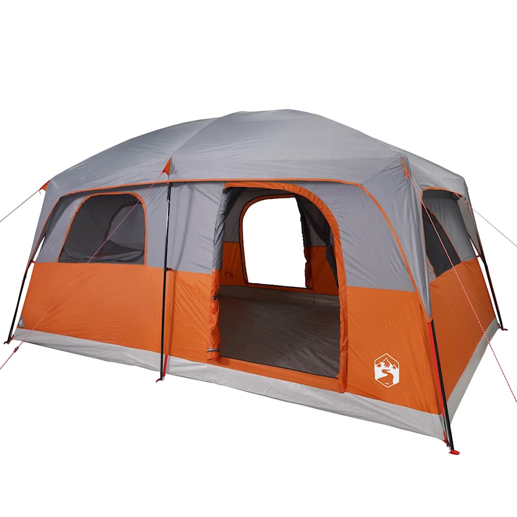 vidaXL Tienda de campaña familiar 8 personas impermeable gris naranja - Image 5