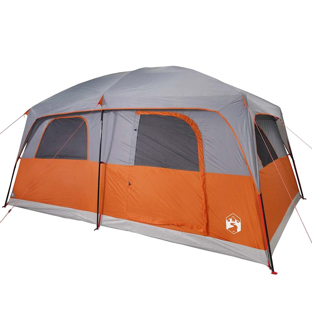 vidaXL Tienda de campaña familiar 8 personas impermeable gris naranja - Image 4
