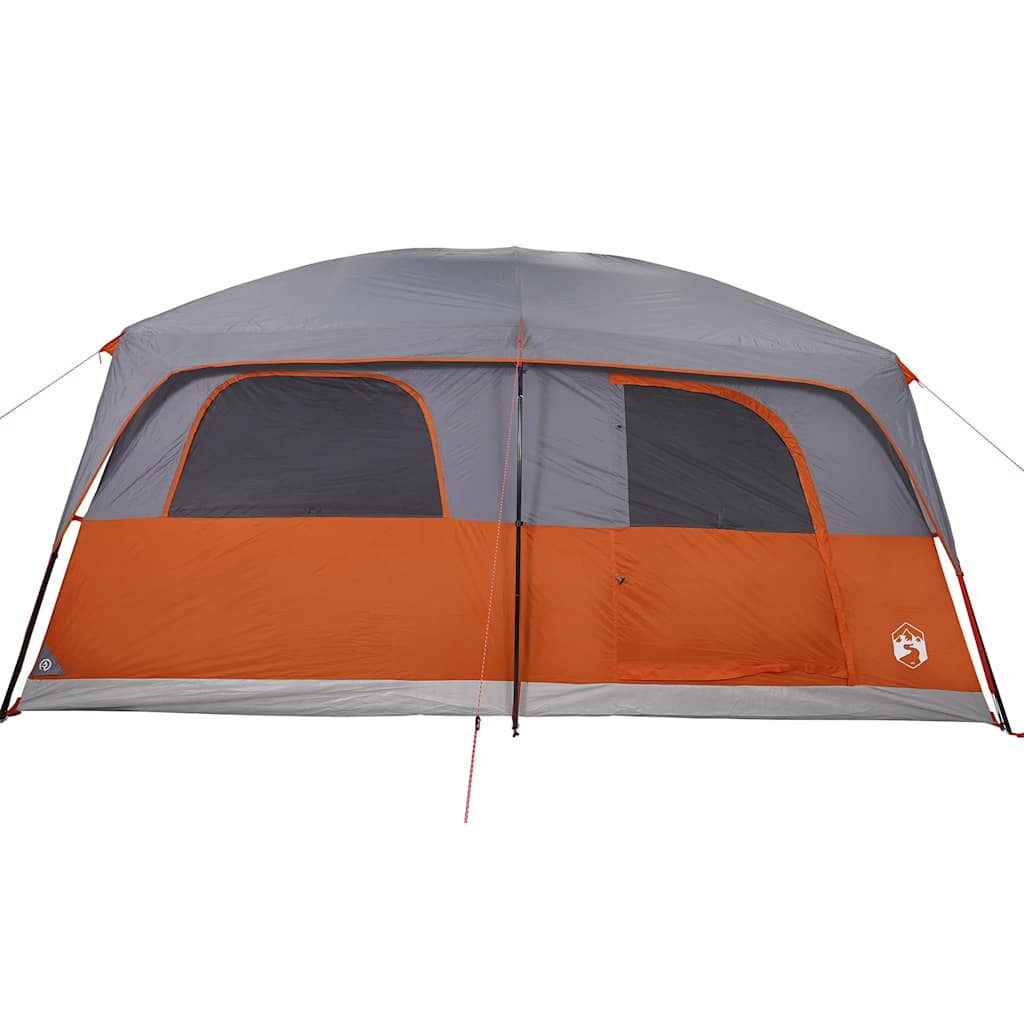 vidaXL Tienda de campaña familiar 8 personas impermeable gris naranja - Image 6