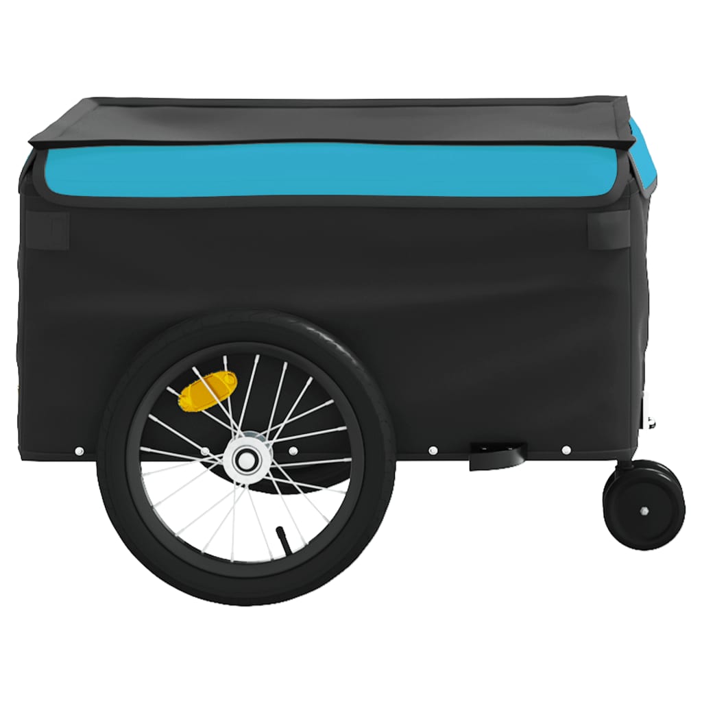 vidaXL Remolque para bicicleta hierro negro y azul 45 kg - Image 6