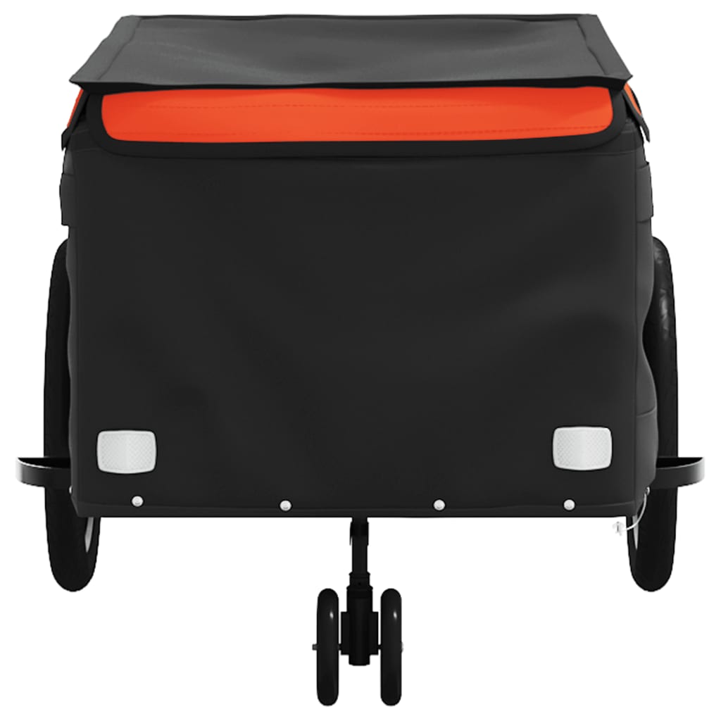 vidaXL Remolque para bicicleta hierro negro y naranja 45 kg - Image 6