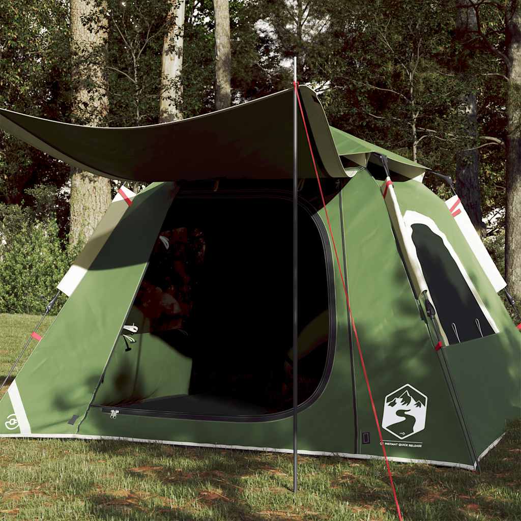 vidaXL Tienda de campaña iglú 4 personas apertura rápida verde