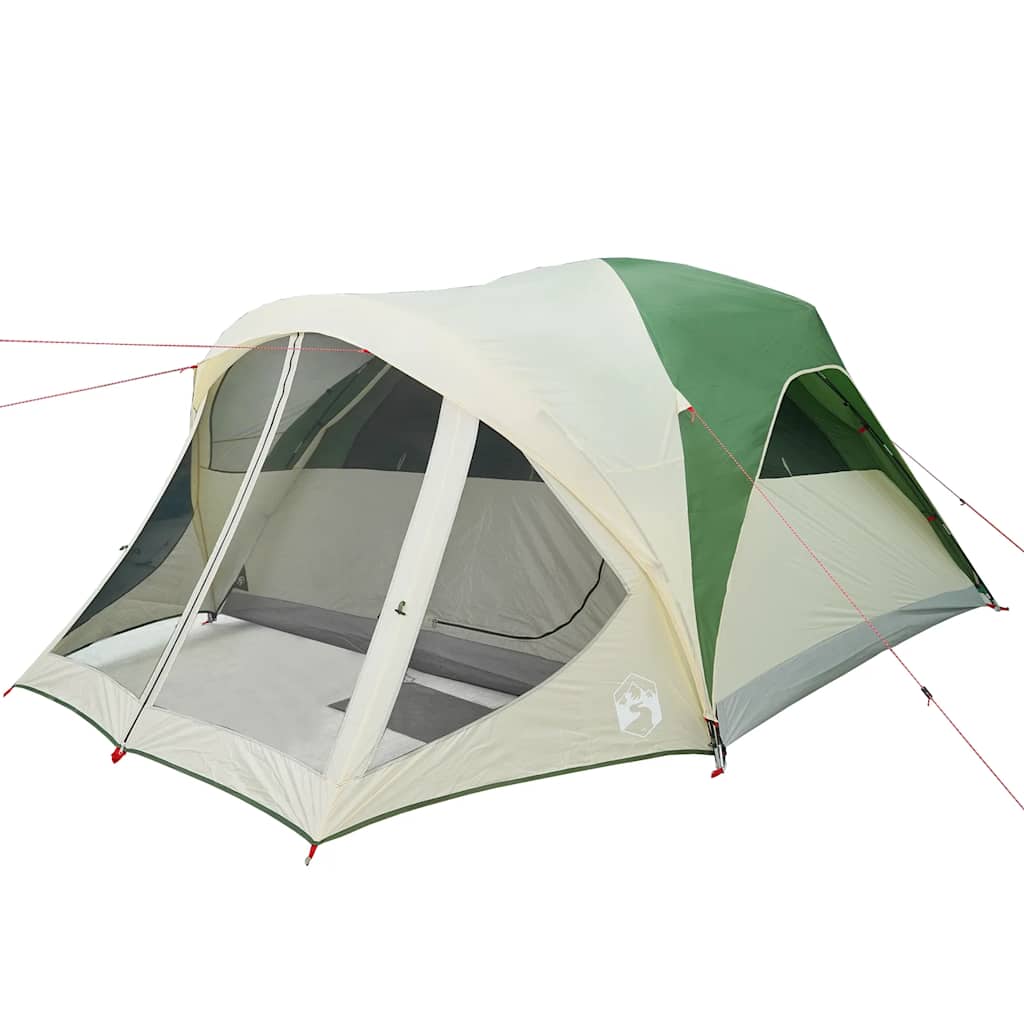 vidaXL Tienda de campaña familiar túnel 6 personas impermeable verde - Image 4