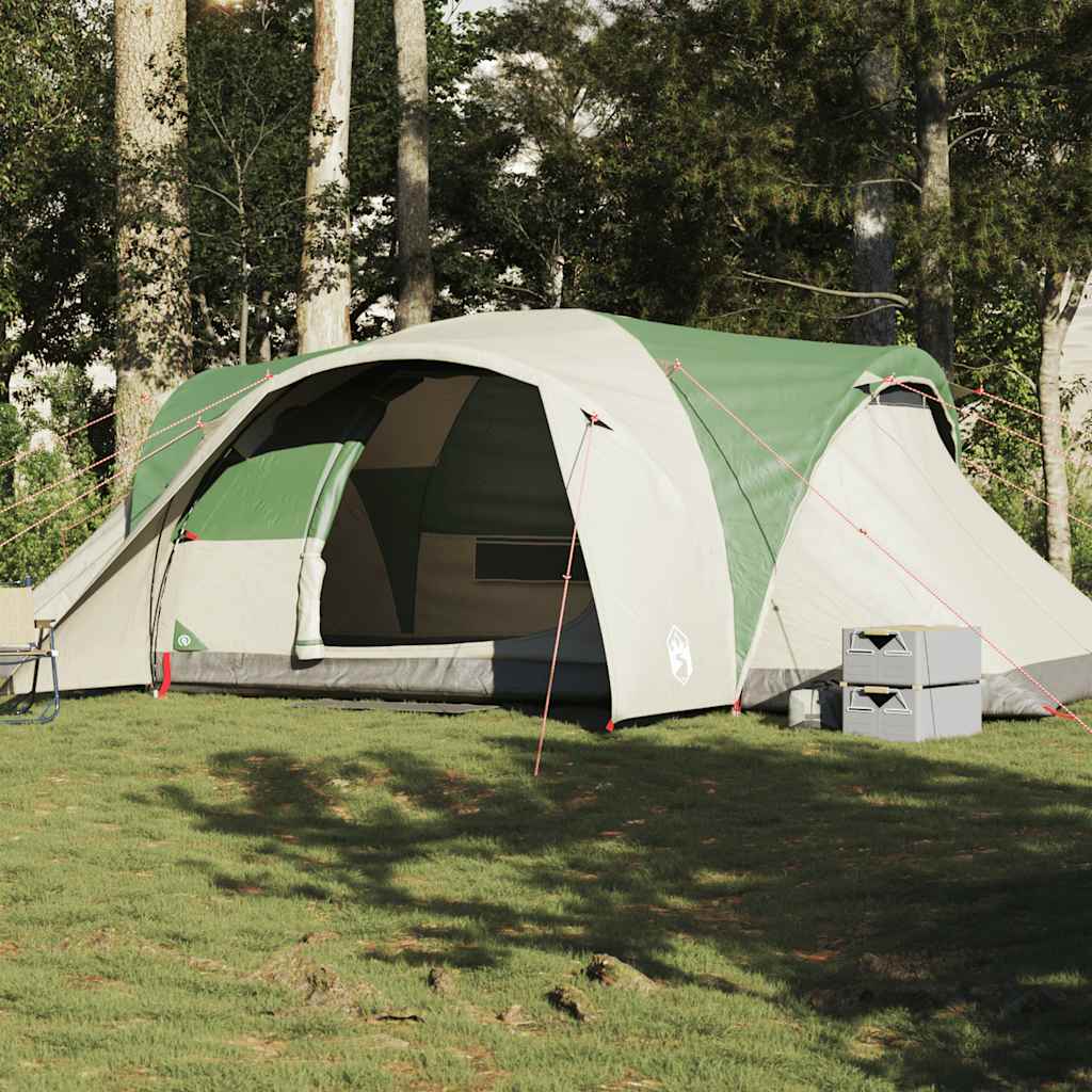 vidaXL Tienda de campaña familiar iglú 6 personas impermeable verde