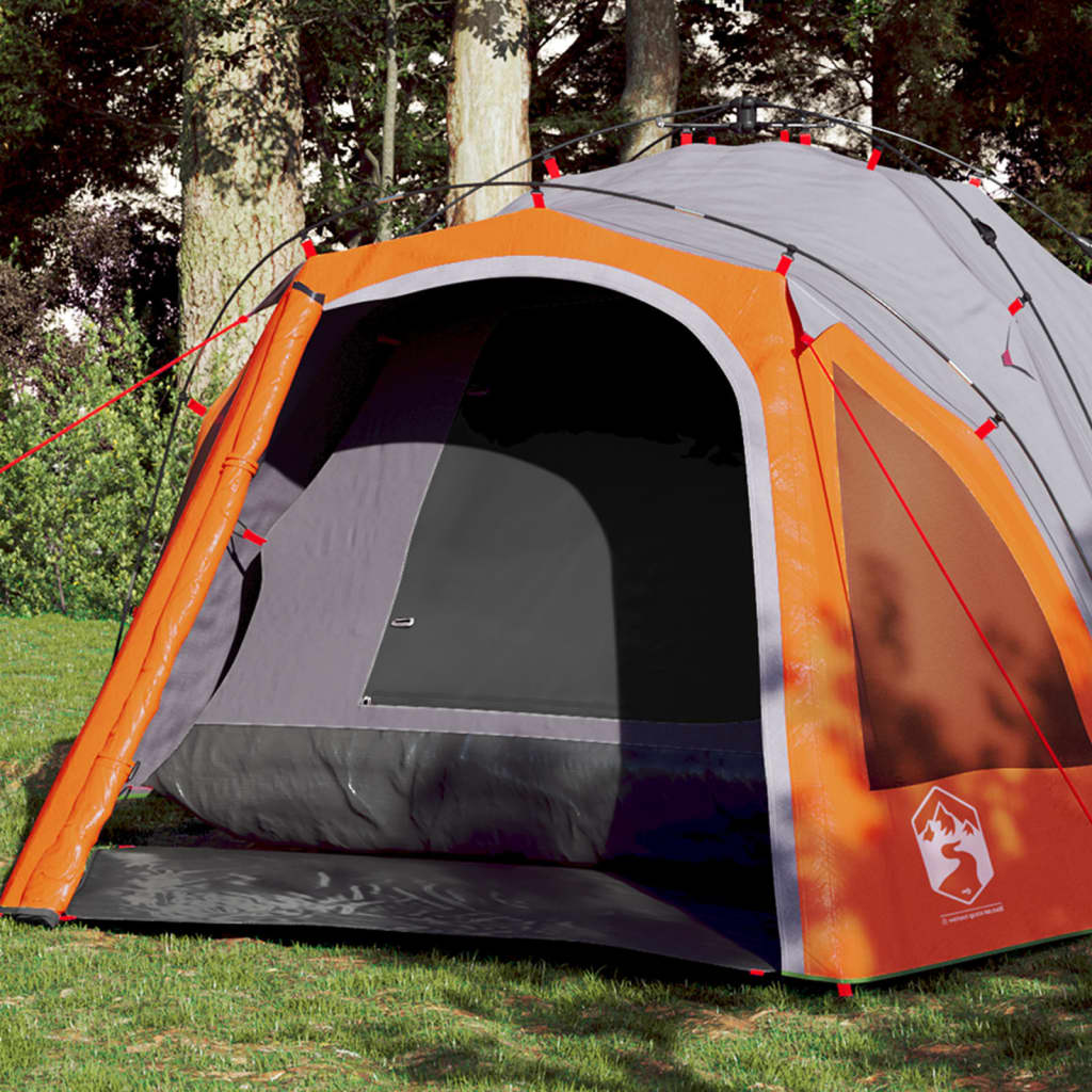 vidaXL Tienda de campaña iglú 3 personas apertura rápida gris/naranja
