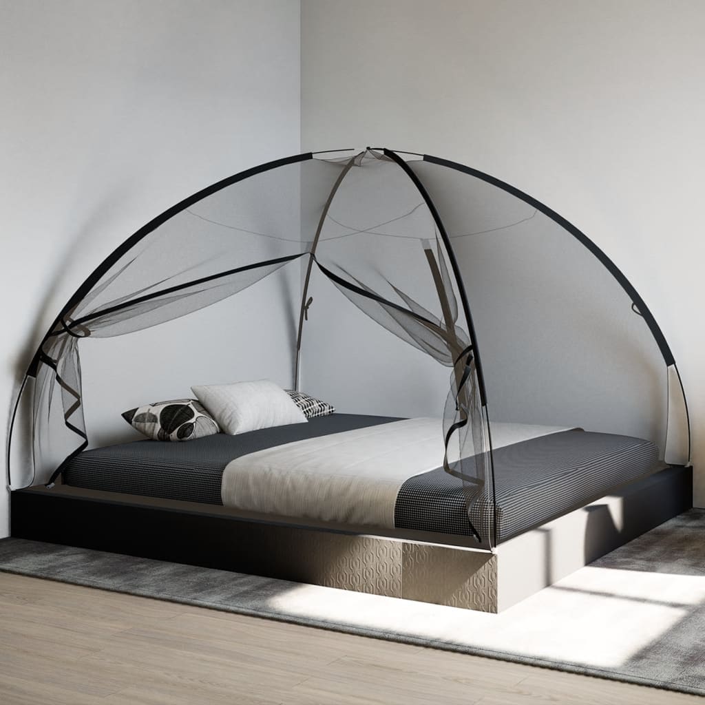 vidaXL Mosquitera con puertas Mongolia 220 malla negra 200x180x135 cm