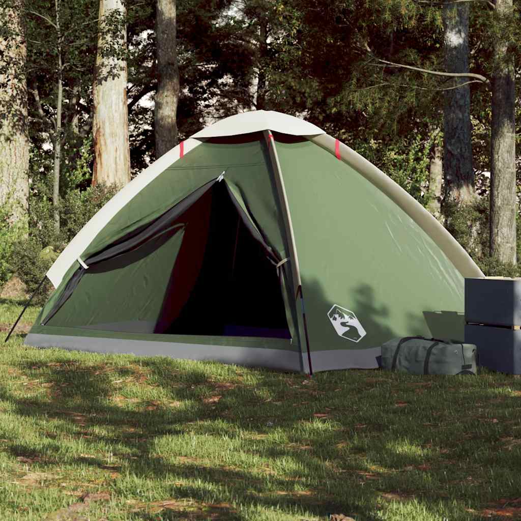 vidaXL Tienda de campaña iglú para 4 personas impermeable verde