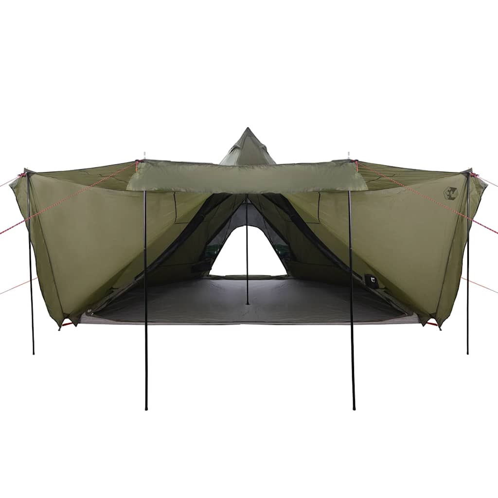 vidaXL Tienda campaña familiar tipi 8 personas impermeable verde oliva - Image 6