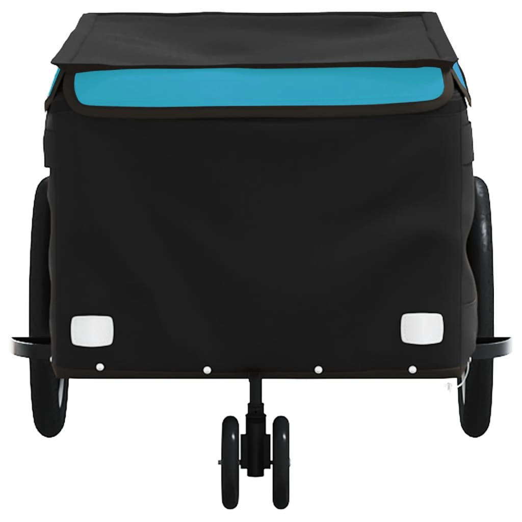 vidaXL Remolque para bicicleta hierro negro y azul 30 kg - Image 6