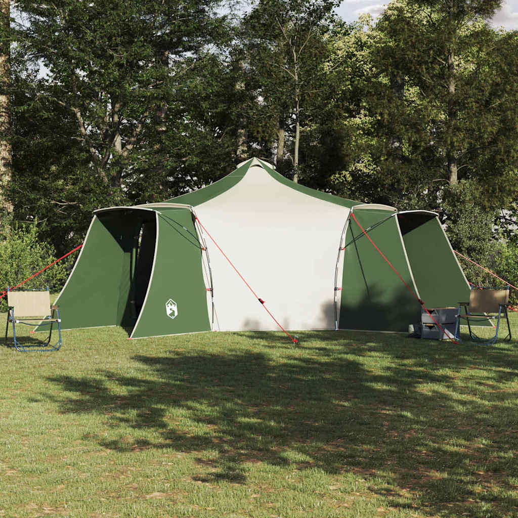vidaXL Carpa Tipi con techo Verde y beige 492 x 492 x 275 cm tela