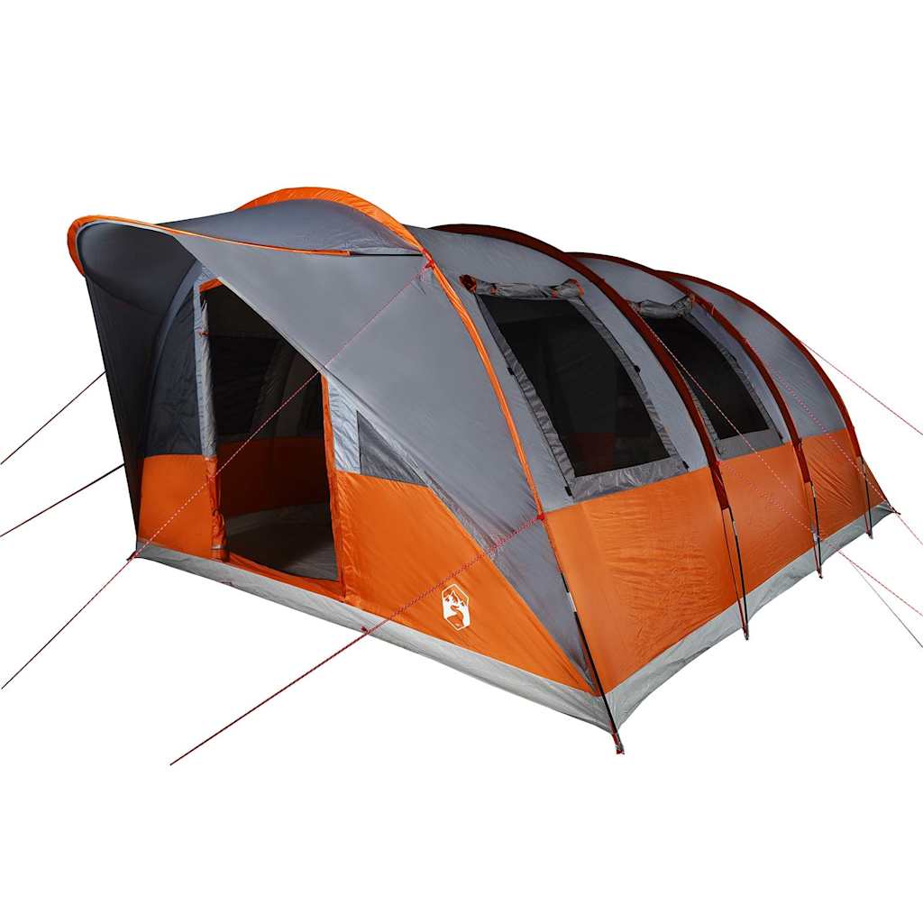 vidaXL Tienda de campaña familiar túnel 7 personas impermeable naranja - Image 5
