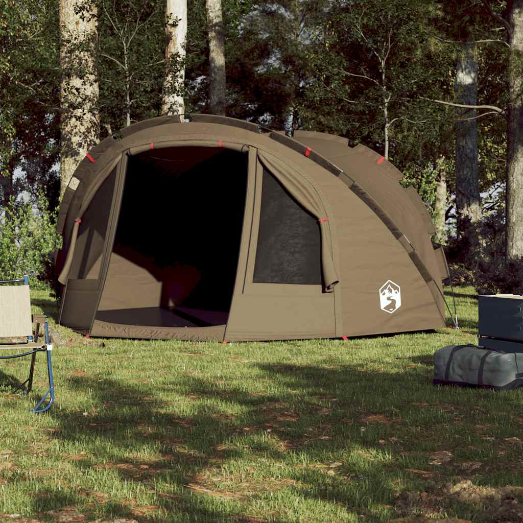 vidaXL Tienda de pesca 4 personas impermeable verde oliva - Image 3