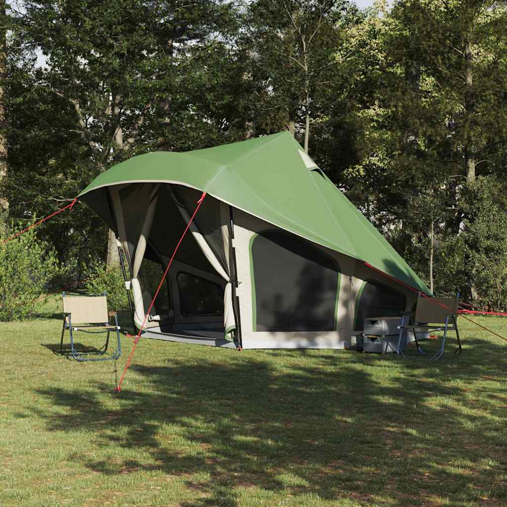 vidaXL Tienda Tipi Familiar con techo Manual Verde 508 x 470 x 300 cm