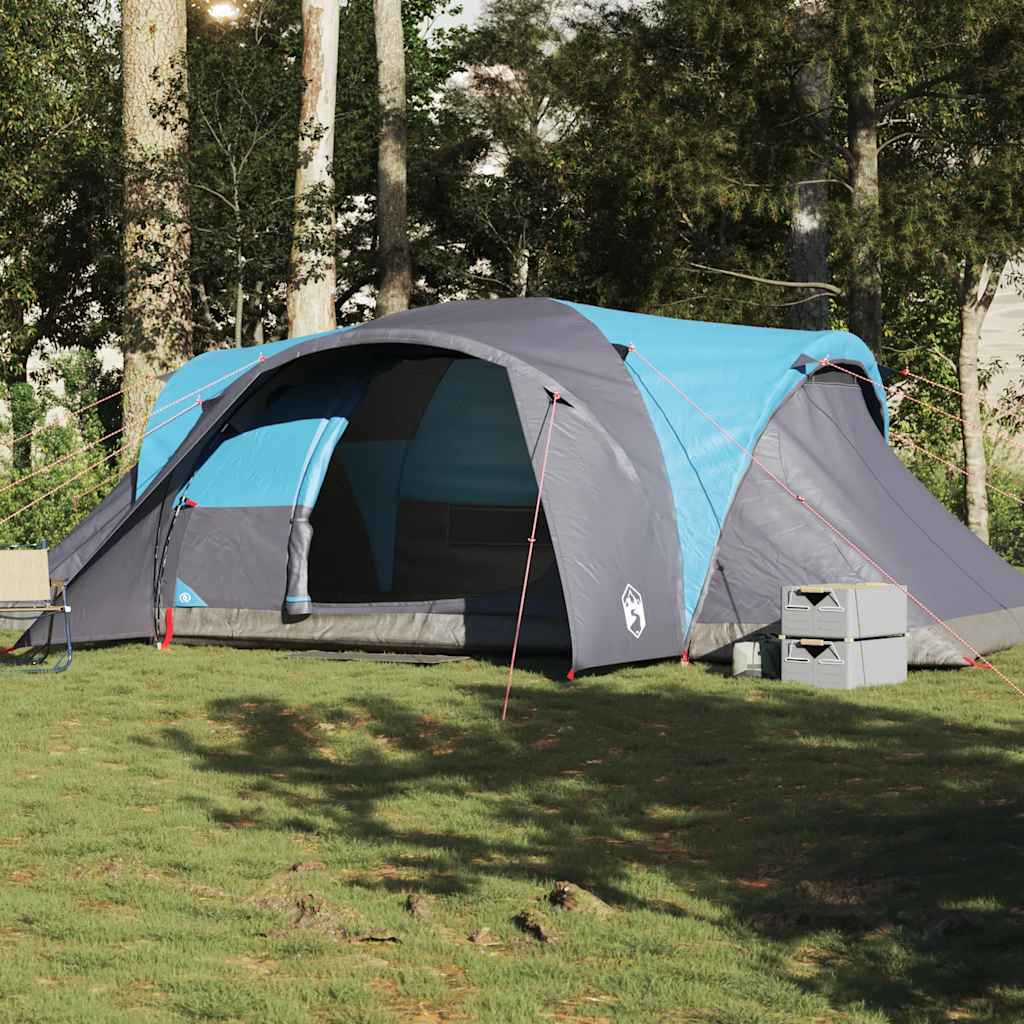 vidaXL Tienda de campaña familiar iglú 6 personas impermeable azul