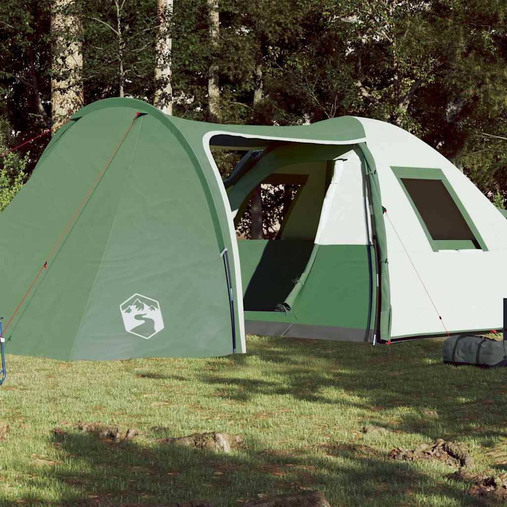 vidaXL Tienda de campaña familiar iglú 6 personas impermeable verde