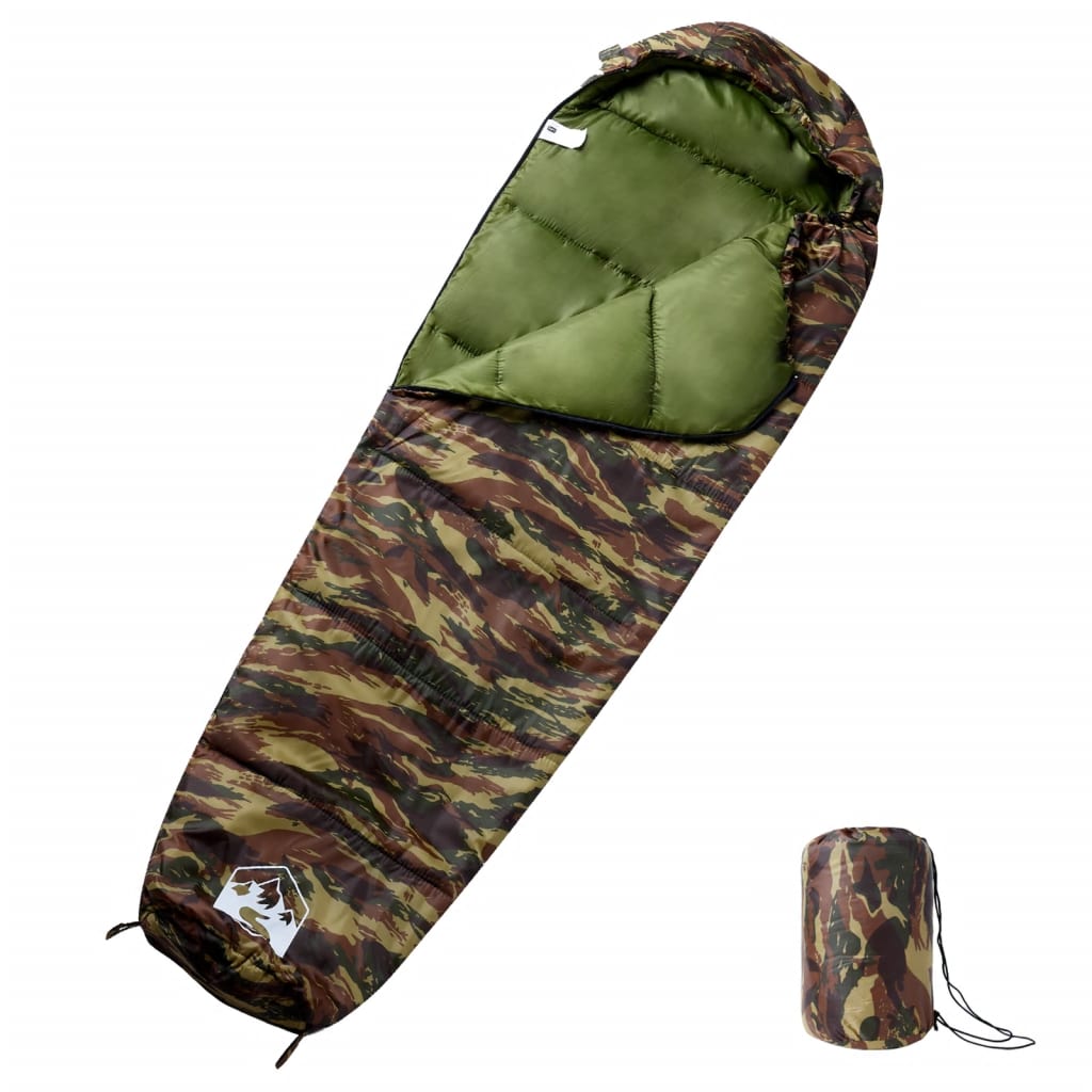 vidaXL Saco de dormir tipo momia de camping para adultos 3 estaciones
