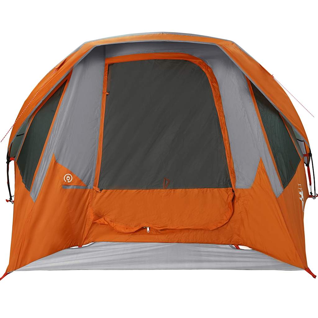 vidaXL Tienda de campaña familiar 6 personas impermeable gris naranja - Image 5