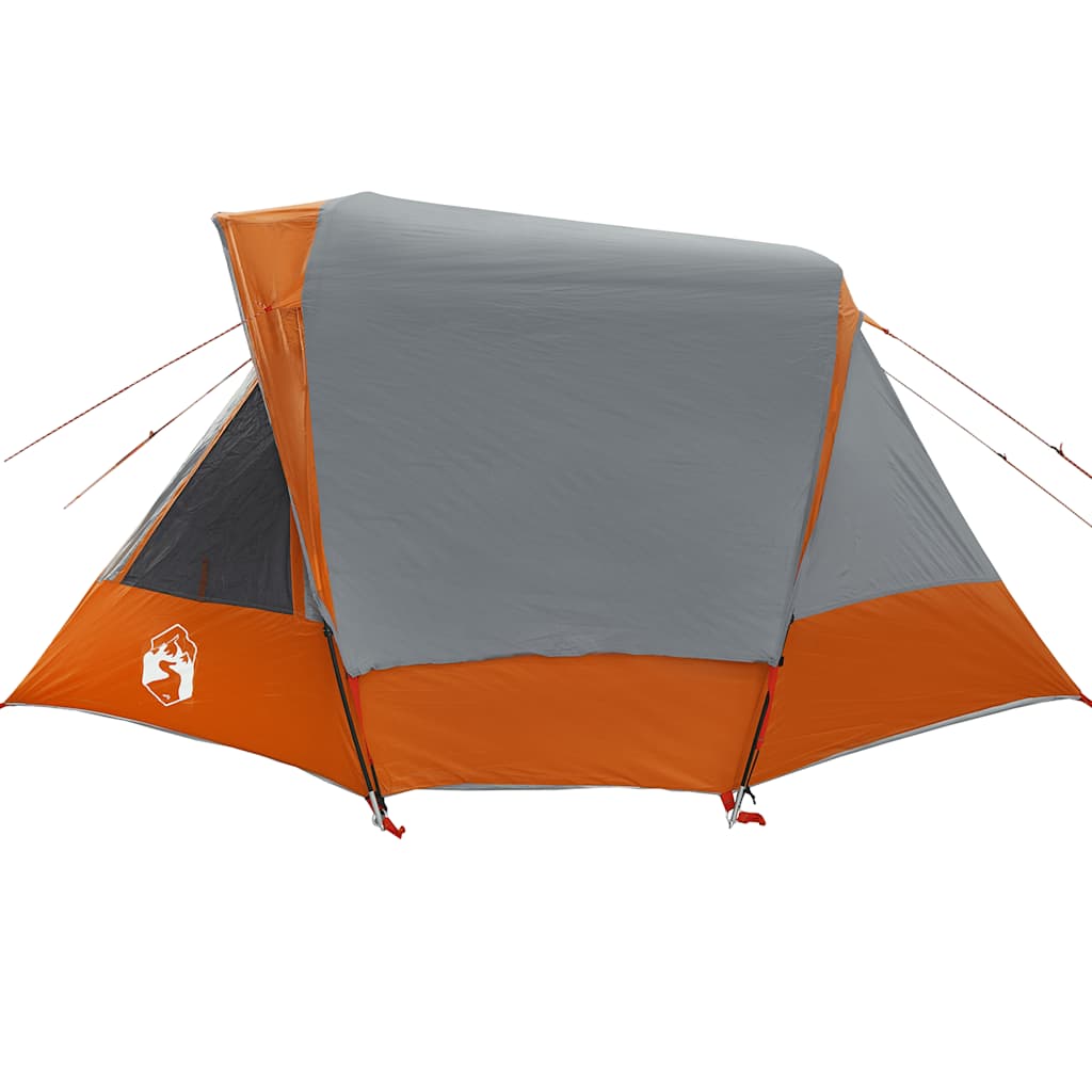 vidaXL Tienda de campaña familiar 6 personas impermeable gris naranja - Image 6