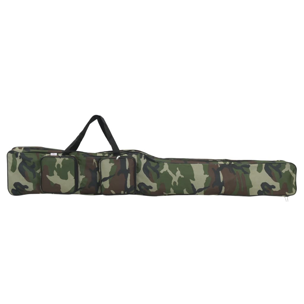 vidaXL Bolso para caña de pescar tela oxford verde camuflaje 150 cm