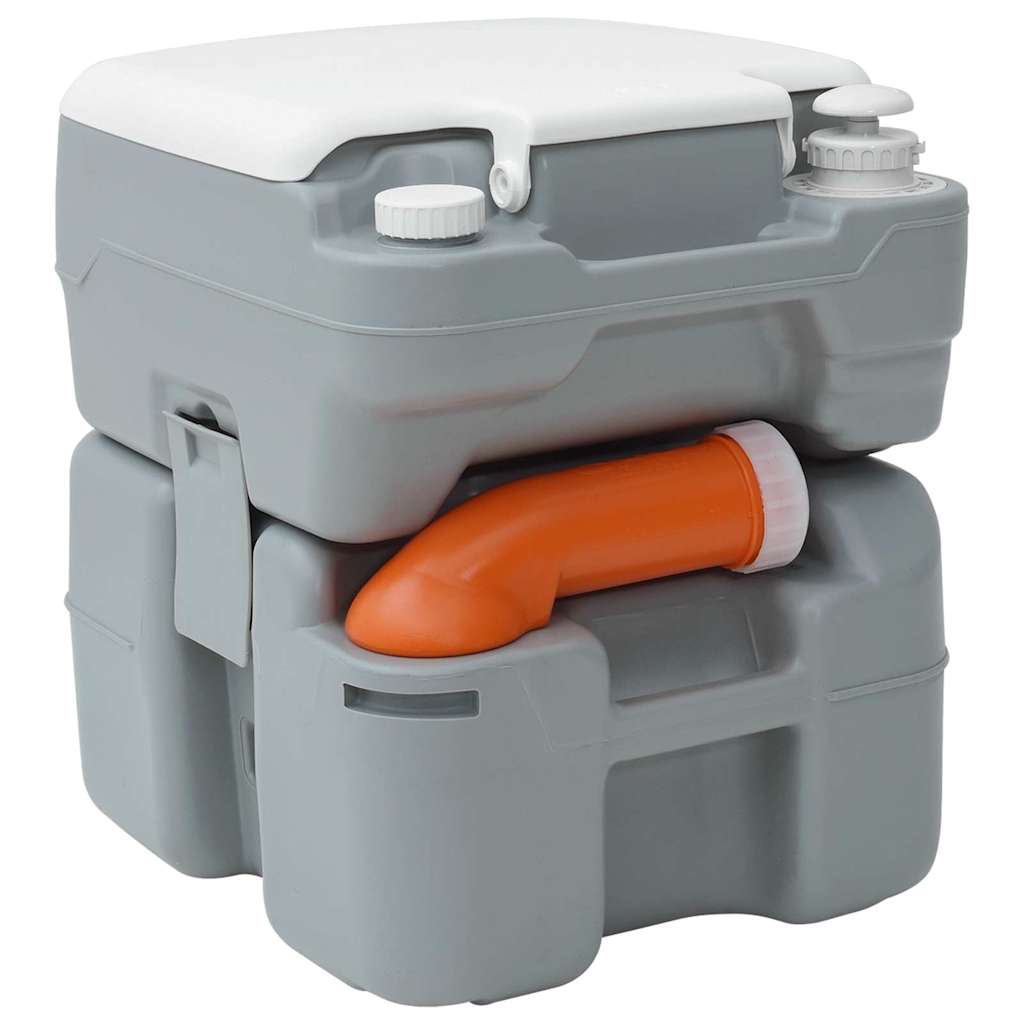 vidaXL Inodoro de Camping Gris 41.5 x 36.5 x 42 cm Plástico - Image 3