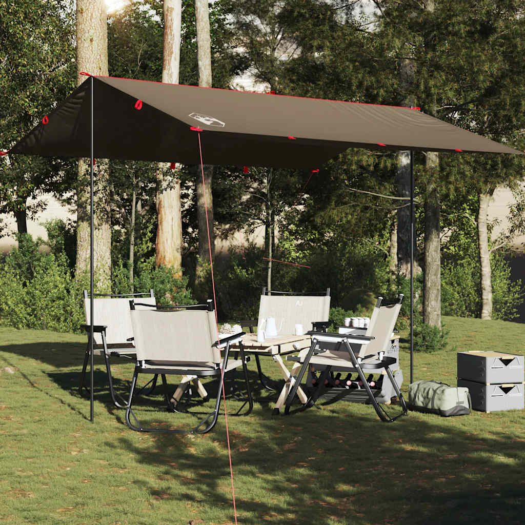 vidaXL Lona de camping impermeable marrón 366x306 cm