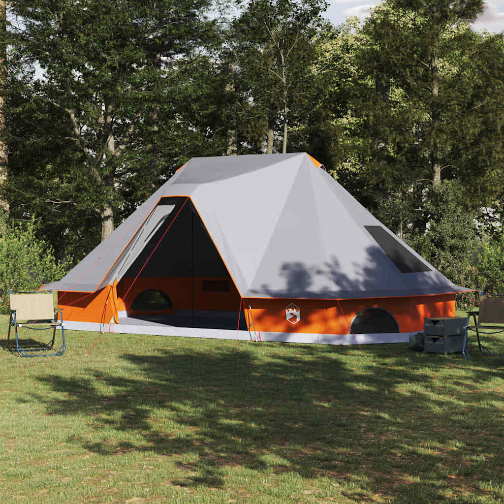 vidaXL Tienda Tipi Familiar Manual Gris y naranja 680 x 430 x 270 cm