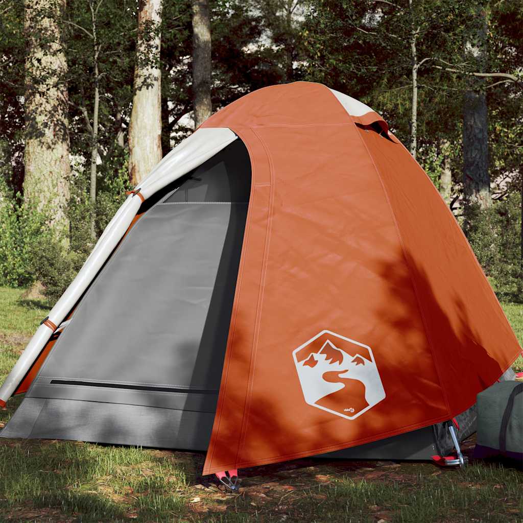 vidaXL Tienda de campaña iglú para 2 personas impermeable naranja