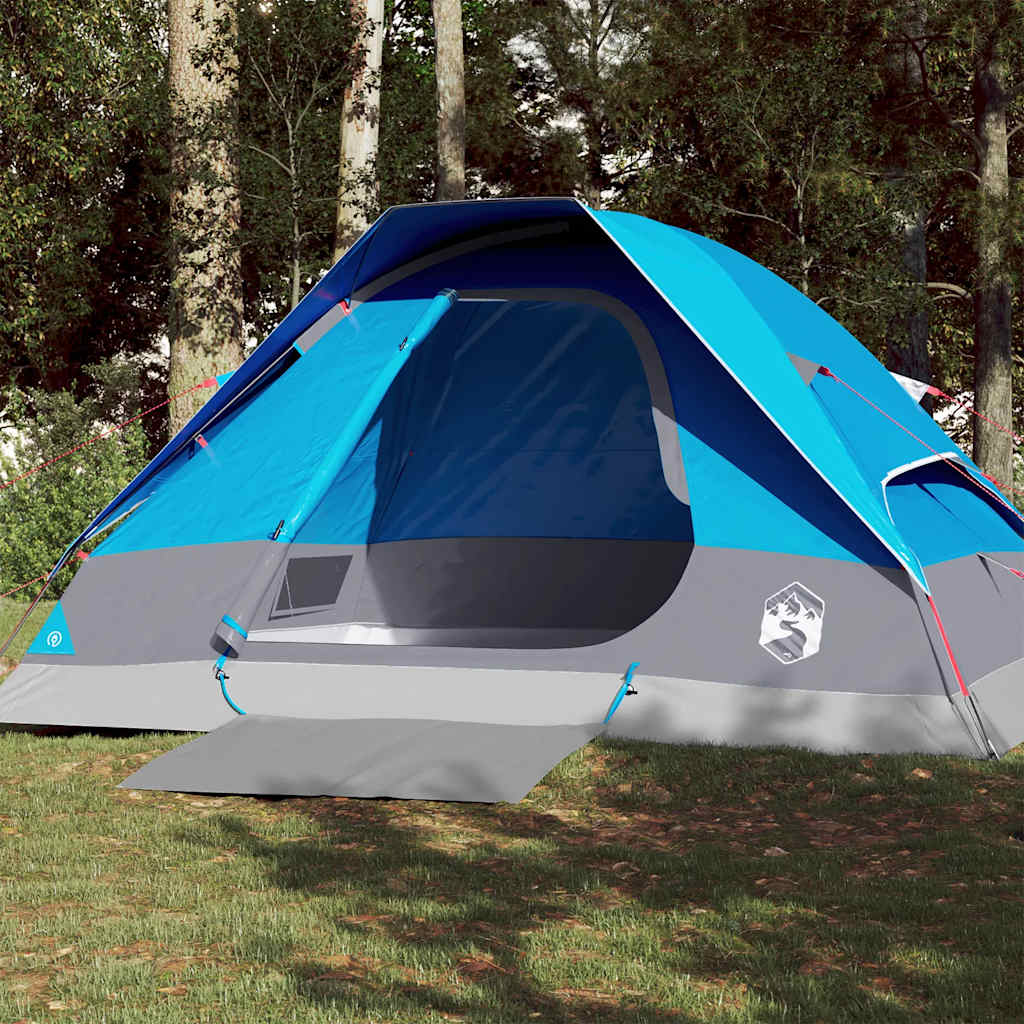 vidaXL Tienda de campaña iglú para 4 personas impermeable azul