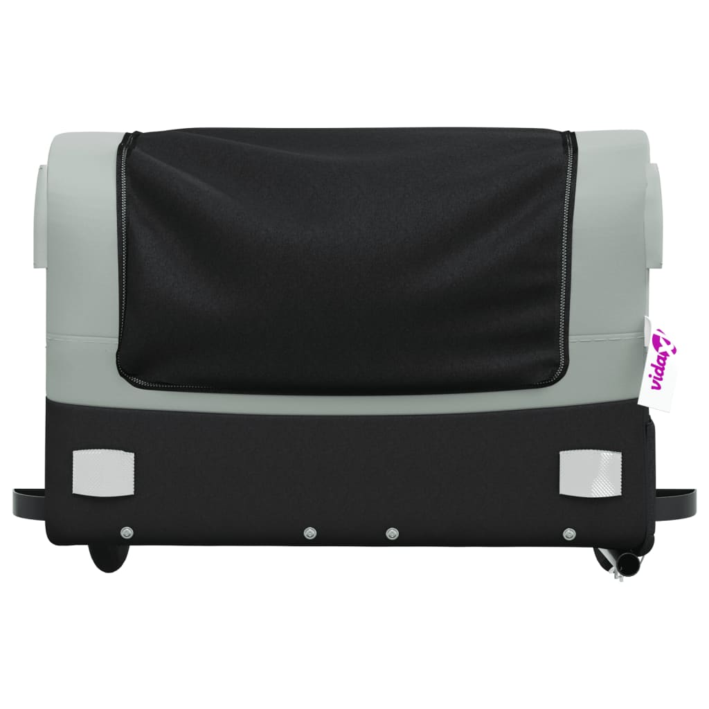 vidaXL Remolque para bicicleta hierro negro y gris 45 kg - Image 6