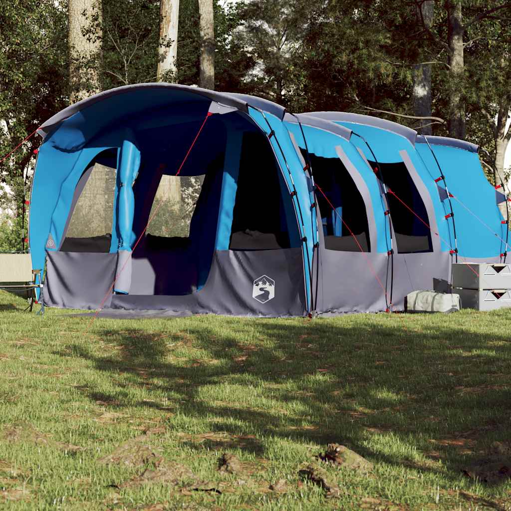 vidaXL Tienda de campaña familiar túnel 8 personas impermeable azul - Image 4
