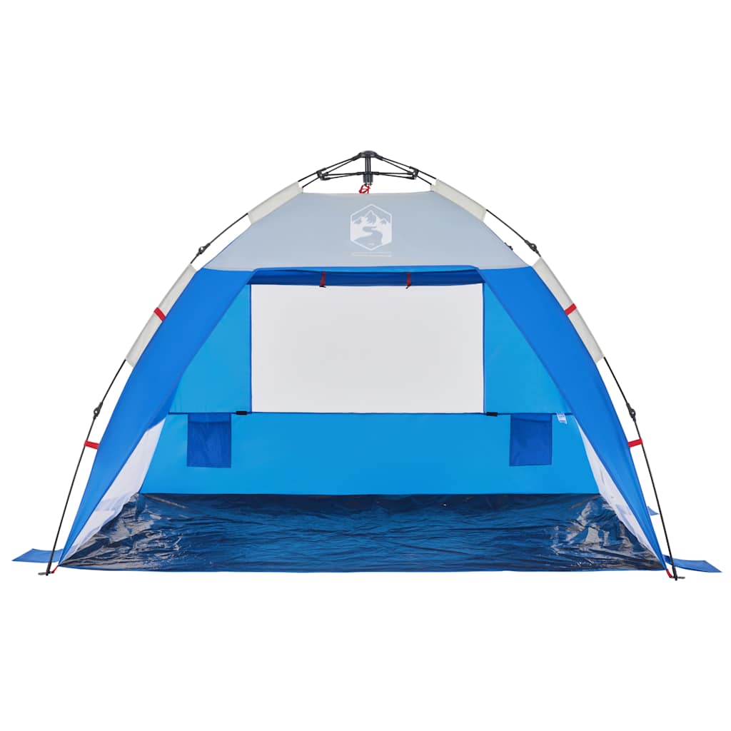 vidaXL Tienda de playa 2 personas impermeable apertura rápida azul - Image 6