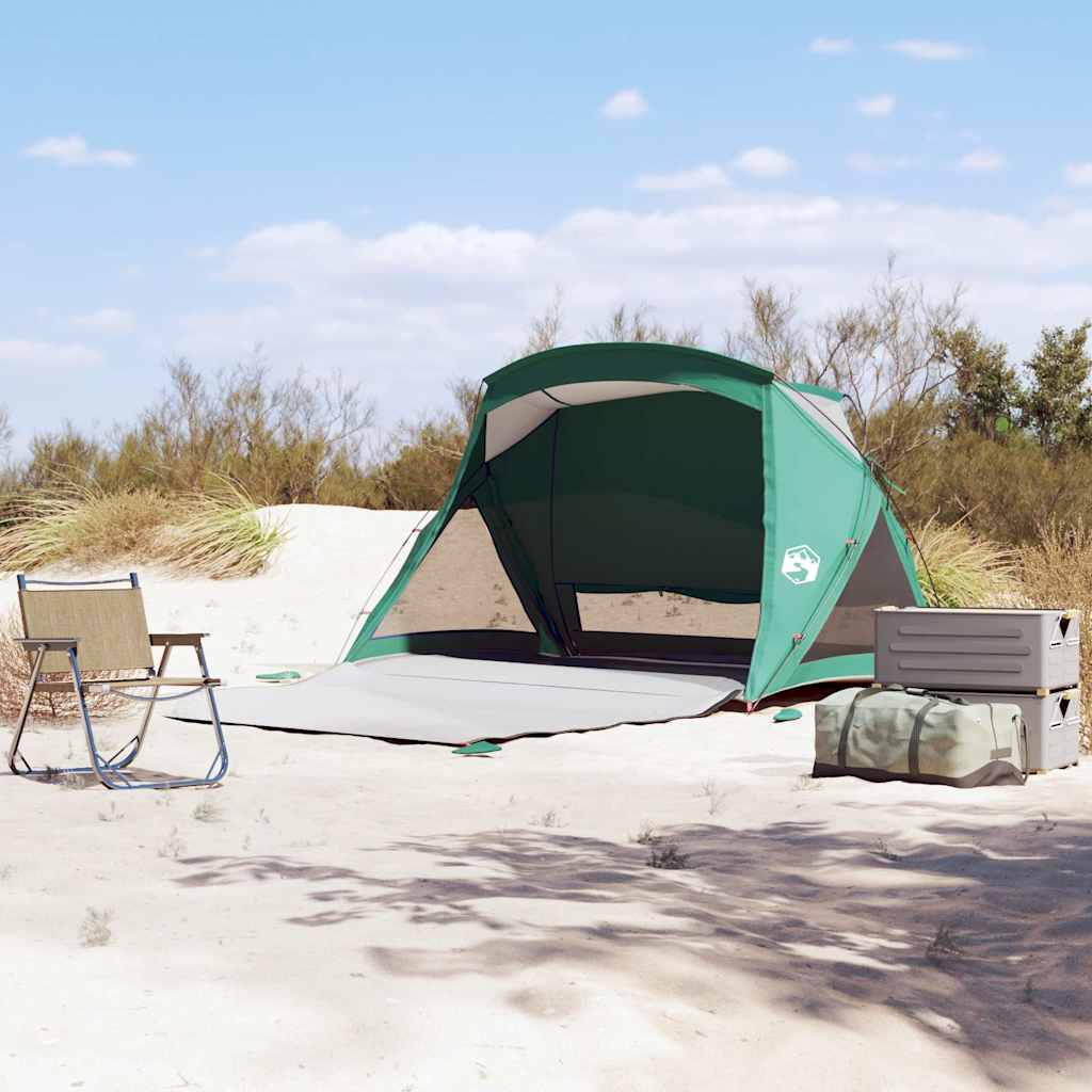 vidaXL Tienda de playa para 2 personas impermeable verde agua