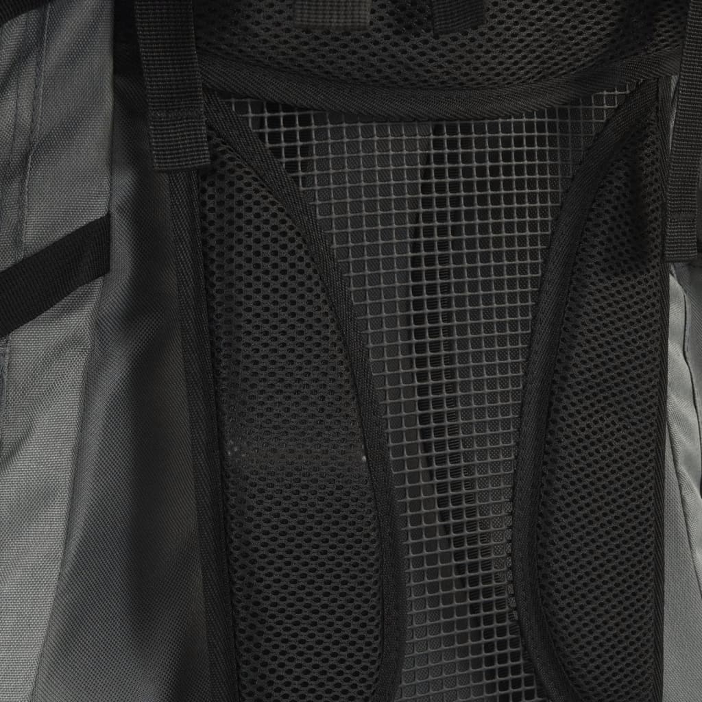 vidaXL Mochila de senderismo tela oxford gris 80 l - Image 4