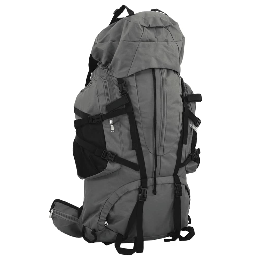 vidaXL Mochila de senderismo tela oxford gris 80 l