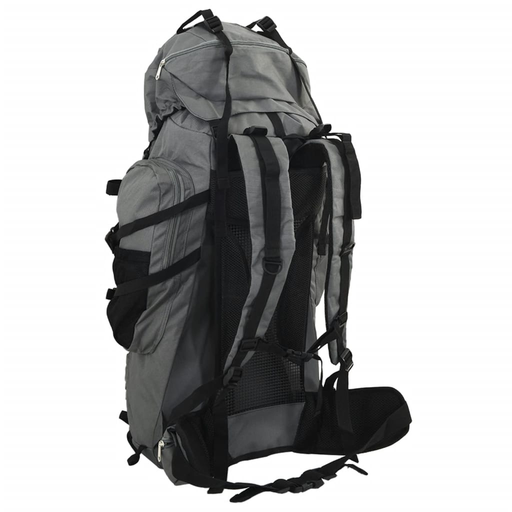vidaXL Mochila de senderismo tela oxford gris 80 l - Image 3