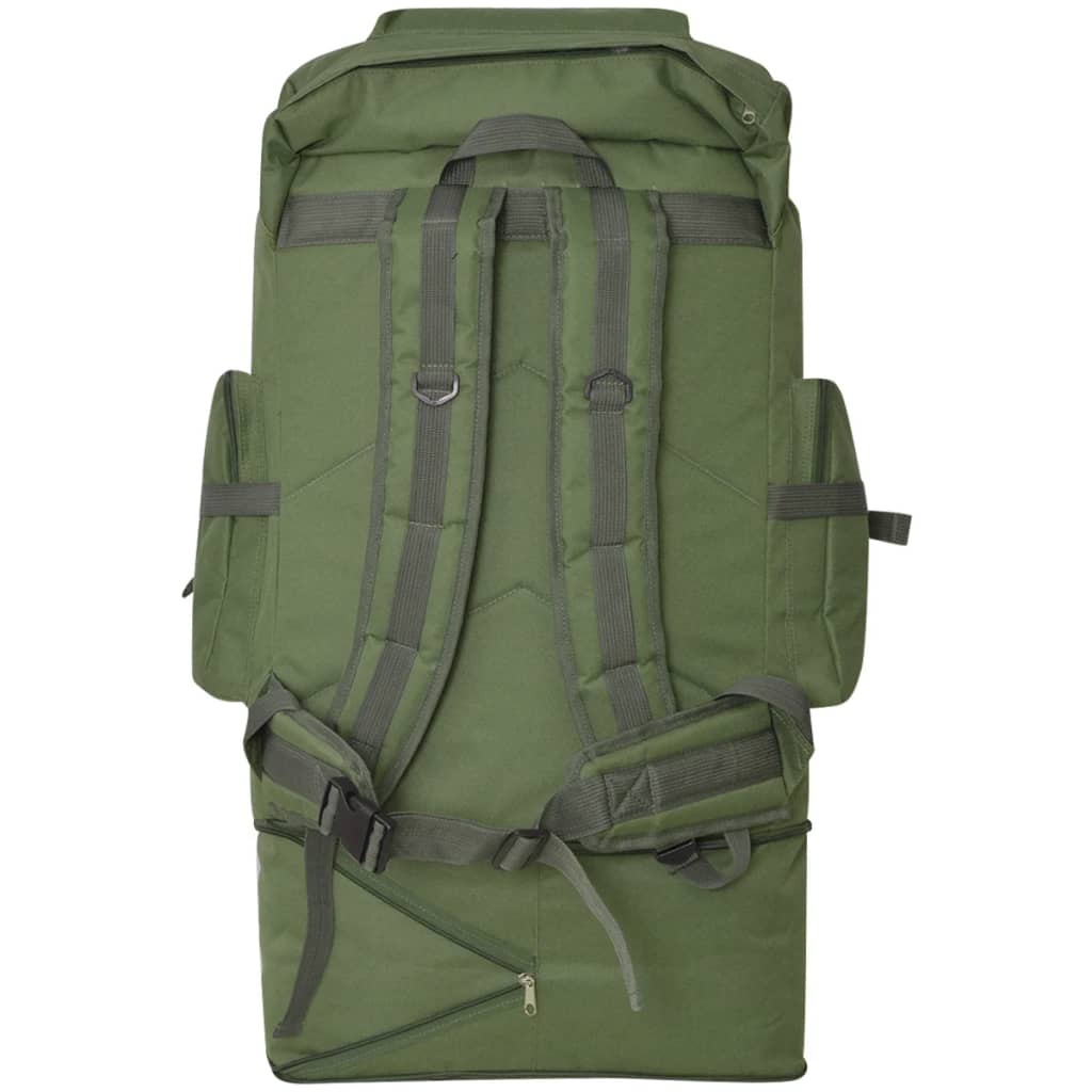 vidaXL Mochila militar XXL 100 L verde - Image 4