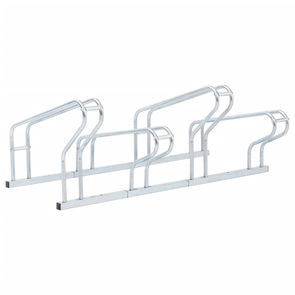 vidaXL Soporte para 4 bicicletas suelo independiente acero galvanizado - Image 5