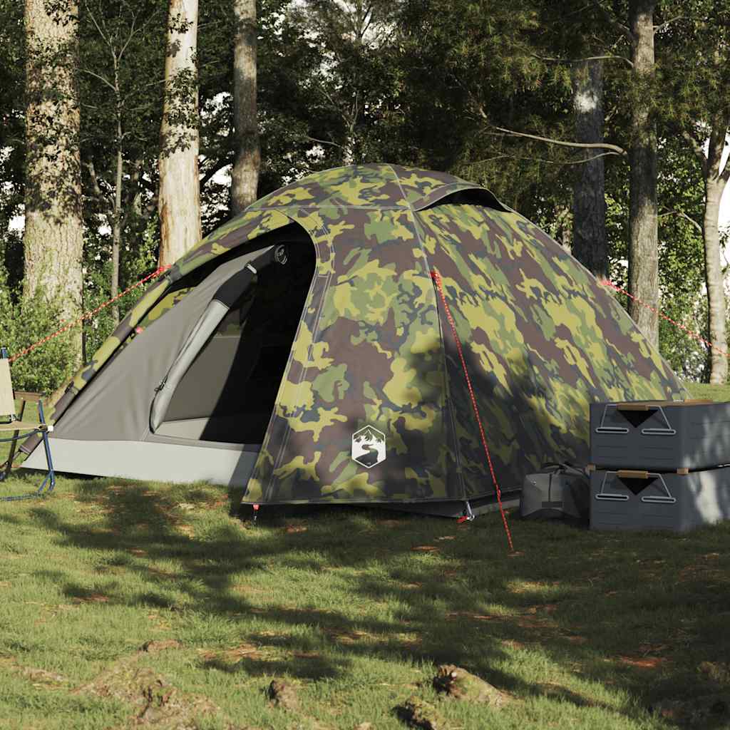 vidaXL Tienda de campaña iglú para 3 personas impermeable camuflaje