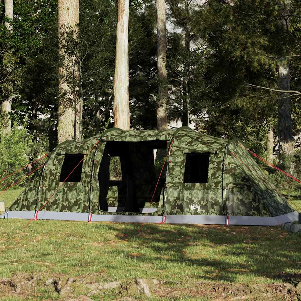 vidaXL Tienda campaña familiar túnel 6 personas impermeable camuflaje
