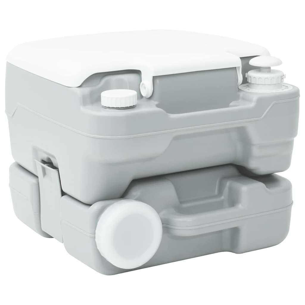 vidaXL Inodoro Portátil para Camping Gris y blanco 41.5 x 36.5 x 30 cm - Image 5