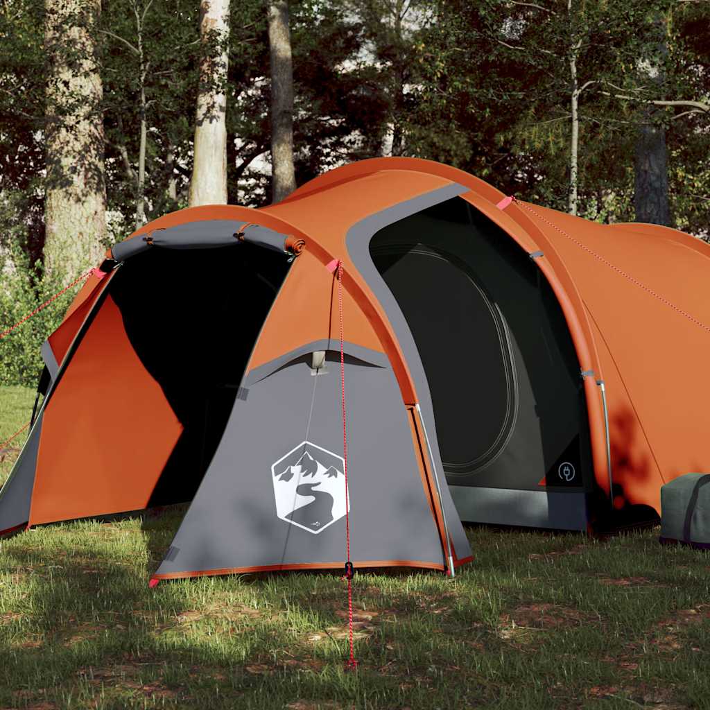 vidaXL Tienda de campaña con túnel para 2 personas impermeable naranja